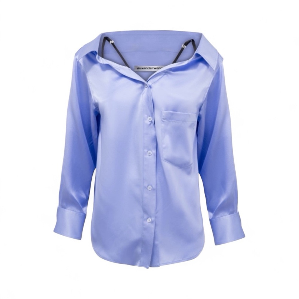 Alexander Wang off-shoulder satin shirt